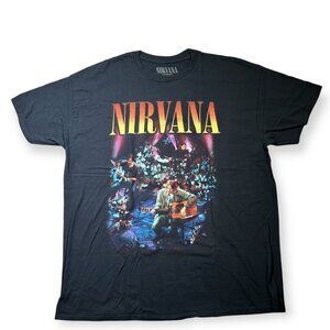 Nirvana Shirt M Med Black‎ Tee MTV Unplugged Grunge Cobain